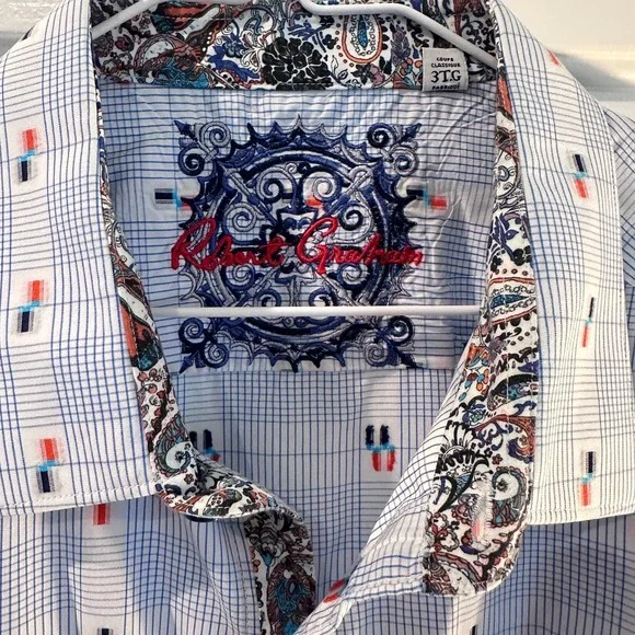 Robert Graham Multi-Color Striped Button Front Shirt Mens Sz 3XL Whimsy Artsy - Picture 1 of 12